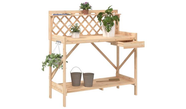 Walplus Solid Fir Wood Potting Table - 110 x 50 x 117 cm