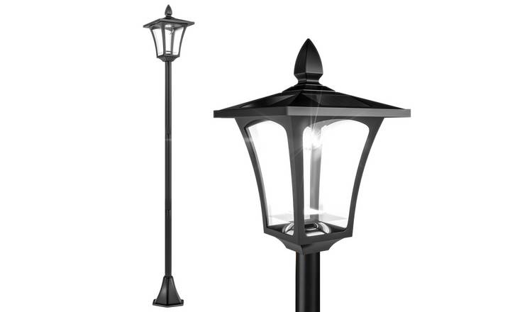 Outsunny Outdoor Garden Solar Post Lamp - Black