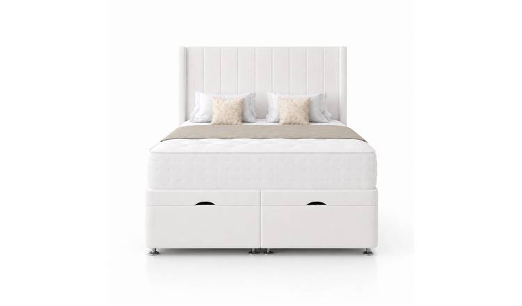 Comfy Deluxe  Ameila Wing 4ft6 Double  End Lift Ottoman Bed Set - White