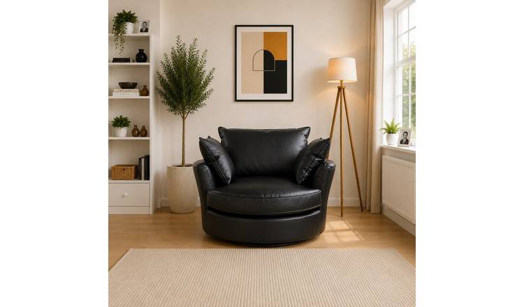 Artemis Home Fairburn Swivel Based Cuddle Chair - Black