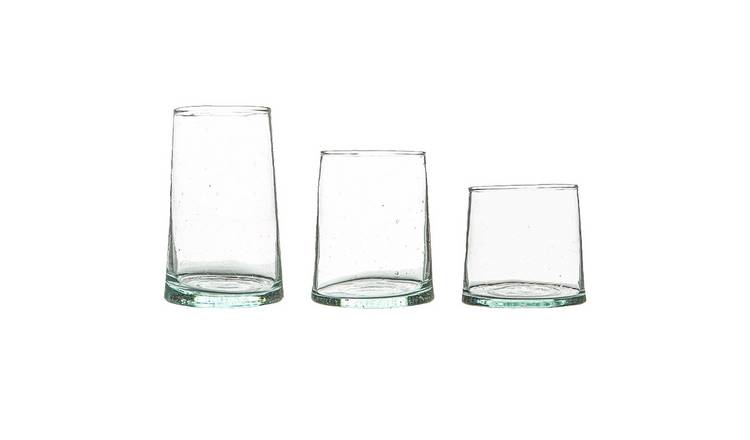 Nicola Spring 18 Piece Merzouga Recycled Glassware Set - Clear