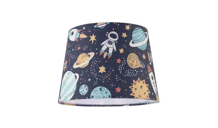 Happy Homewares Multicoloured Space Childrens with Rockets Lampshade - 25cm