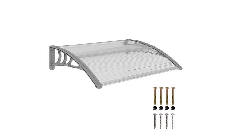 Outsunny Aluminium UV Resistant Garden Door Canopy Rain Shelter - Clear
