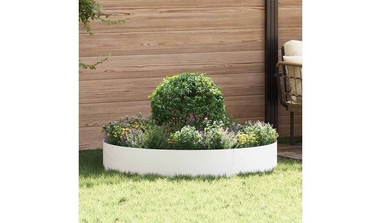 Walplus Pack of 5 Steel Garden Planter - White - 120 x 120 x 20 cm