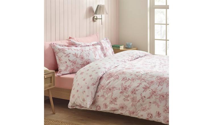 Catherine Lansfield Mirabelle Duvet Cover Set - Double - Pink