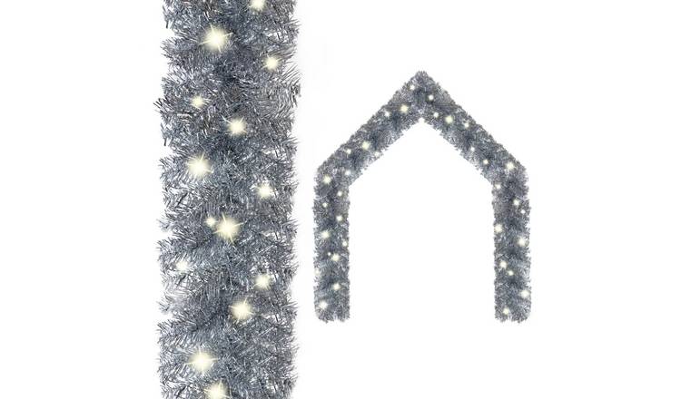 Walplus PVC Christmas Garland with LED Lights - Silver - 2000 cm
