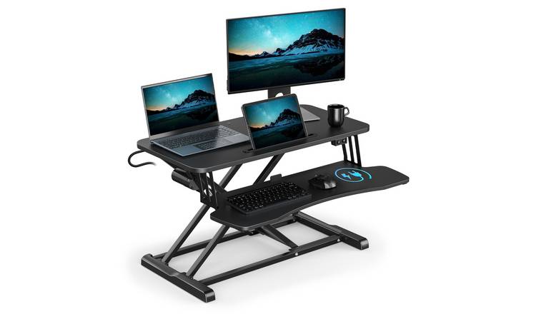 Vonhaus Height Adjustable Home Office Electric Desk Converter - Black