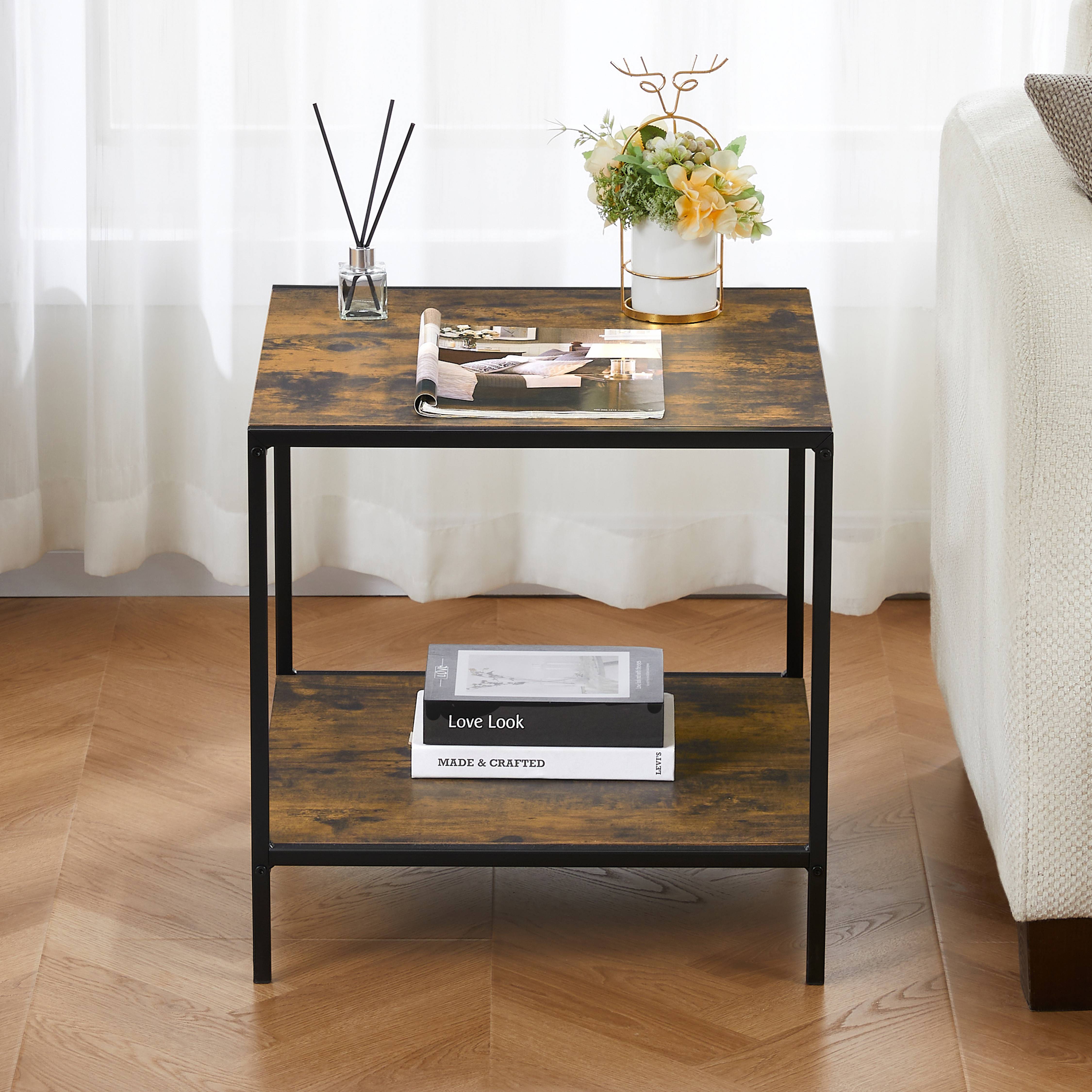 Vida Designs Brooklyn End Table - Dark Wood - Image 1