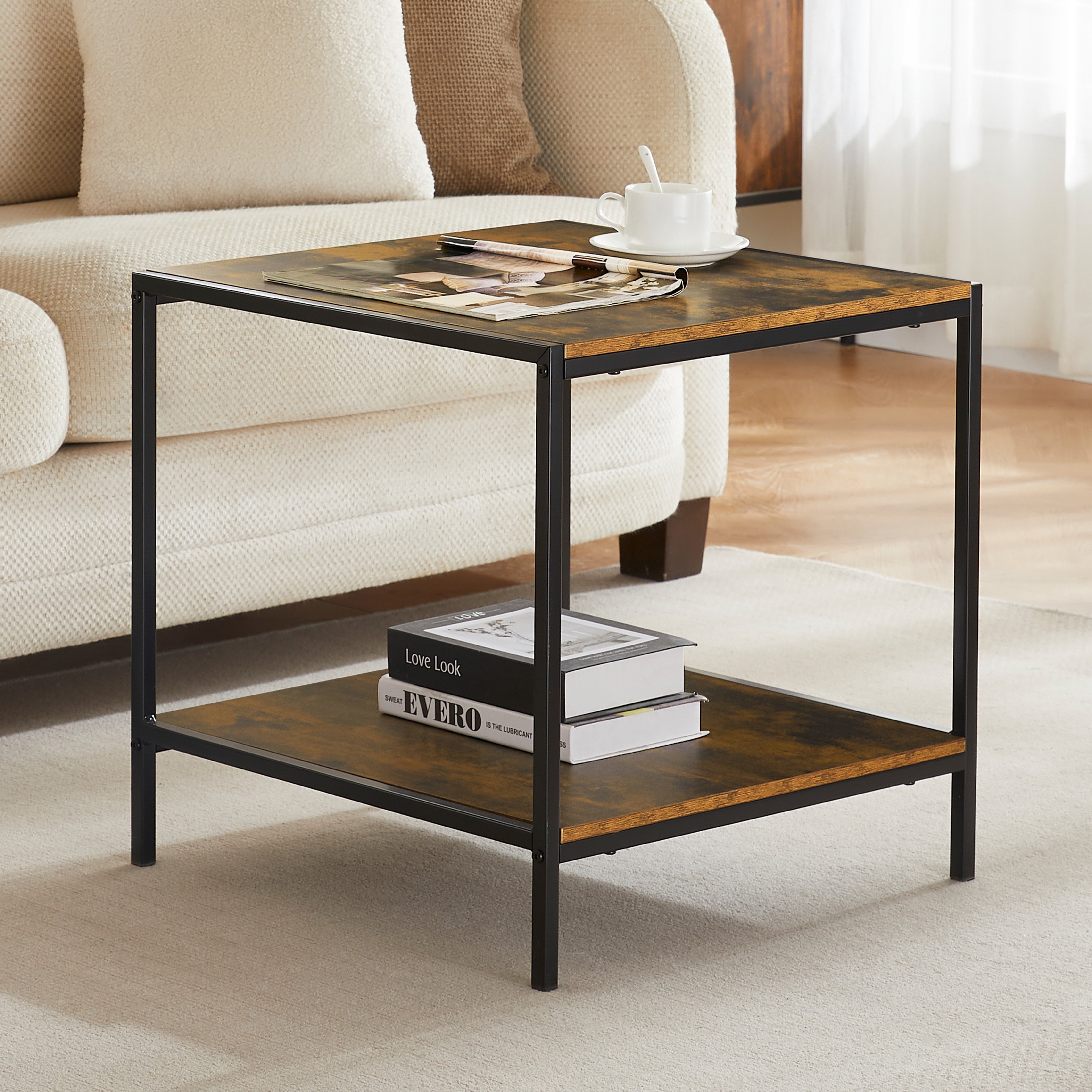 Vida Designs Brooklyn End Table - Dark Wood - Image 2
