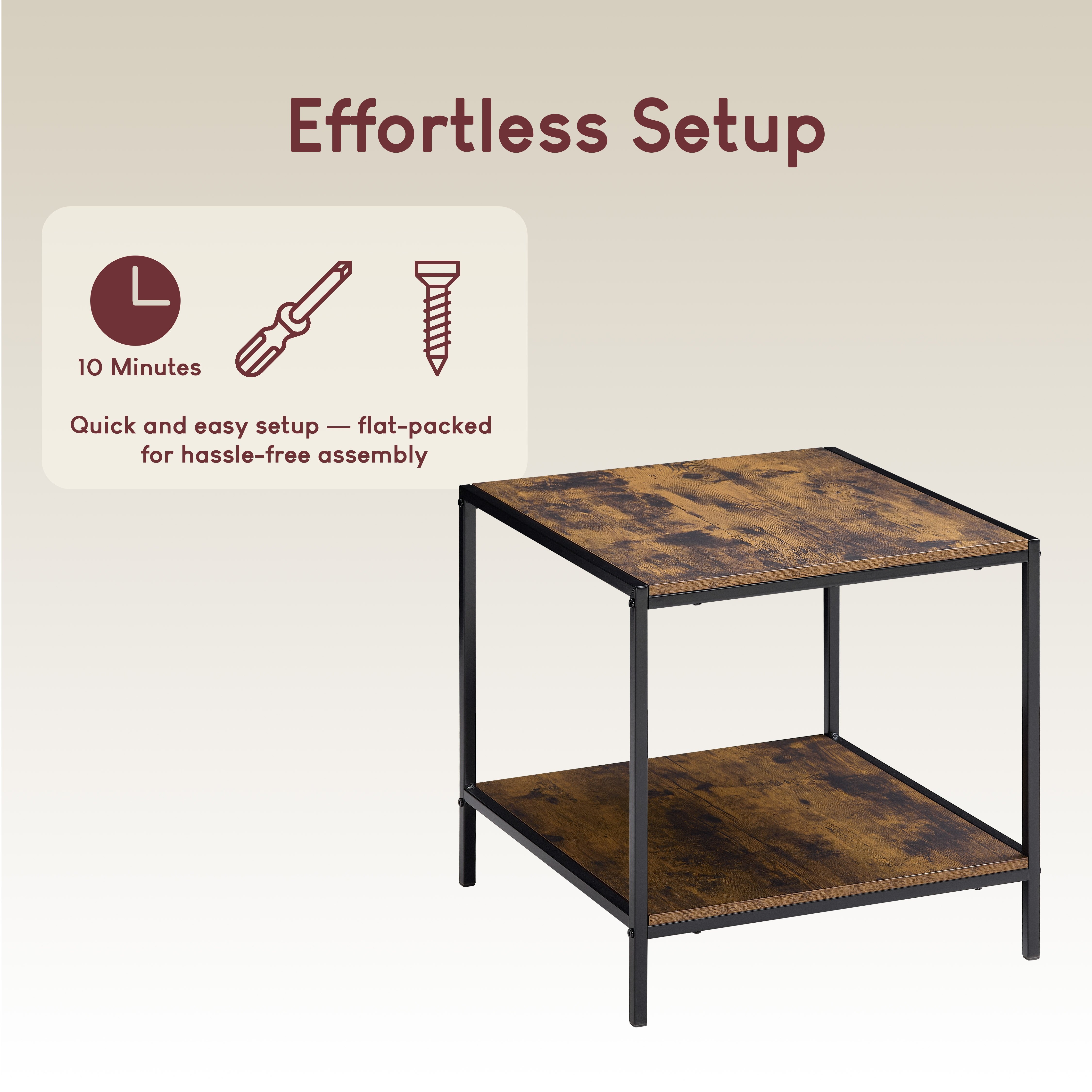 Vida Designs Brooklyn End Table - Dark Wood - Image 4
