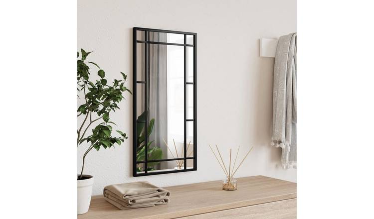 Walplus Iron Wall Mirror - Black - 30 x 60 cm