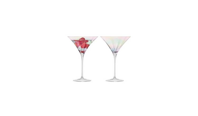 BIA International Set of 2 Mother-of-Pearl Finish Cocktail Glasses - Pearl