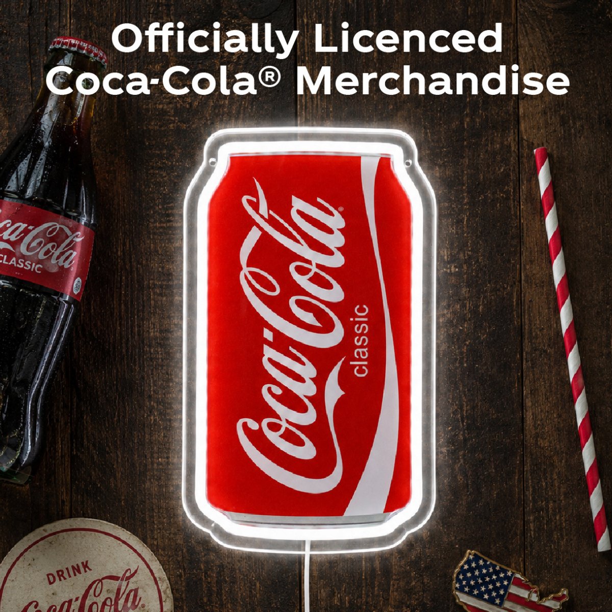 Buy Global Gizmos 30cm Coca-Cola Can LED Wall Light - Red
