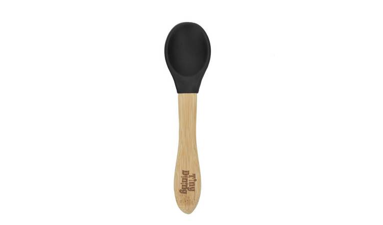 Tiny Dining Children's Bamboo Silicone Tip Spoon - Black