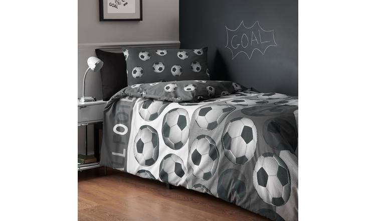 Catherine Lansfield Football Duvet Cover Set - Double - Grey