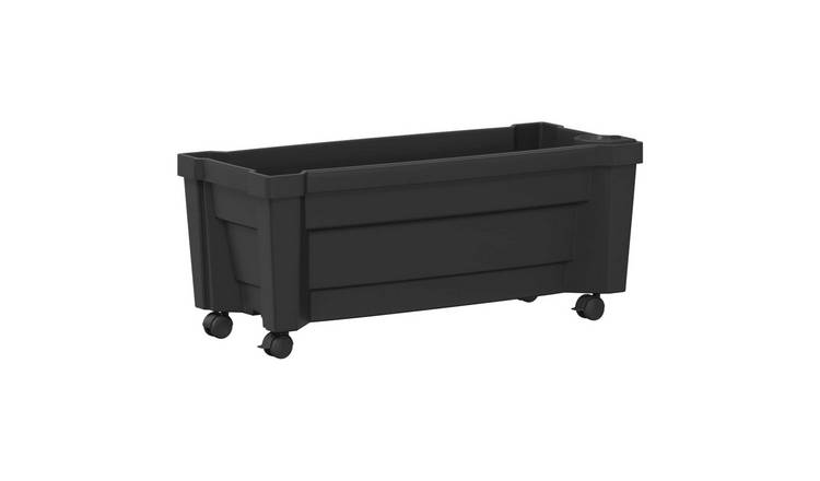 Walplus Calypso Polypropylene Garden Planter - Anthracite - 79 x 35 x 33 cm