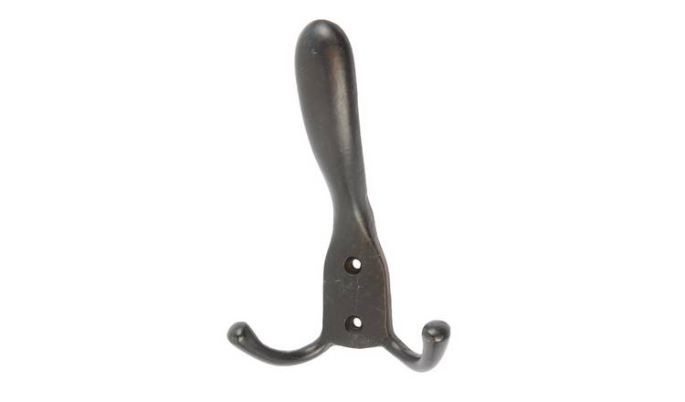 Hammer & Tongs Rustic Hat and Double Robe Hook - Black