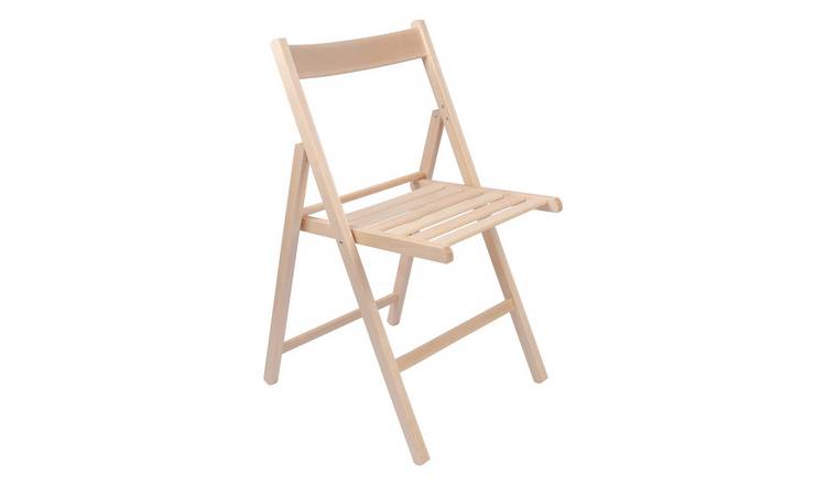 Harbour Housewares Beech Wood Folding Chair - Natural