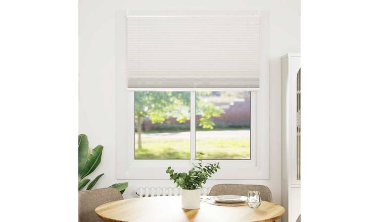 Walplus Polyester Pleated Blind - White - 100 x 100 cm
