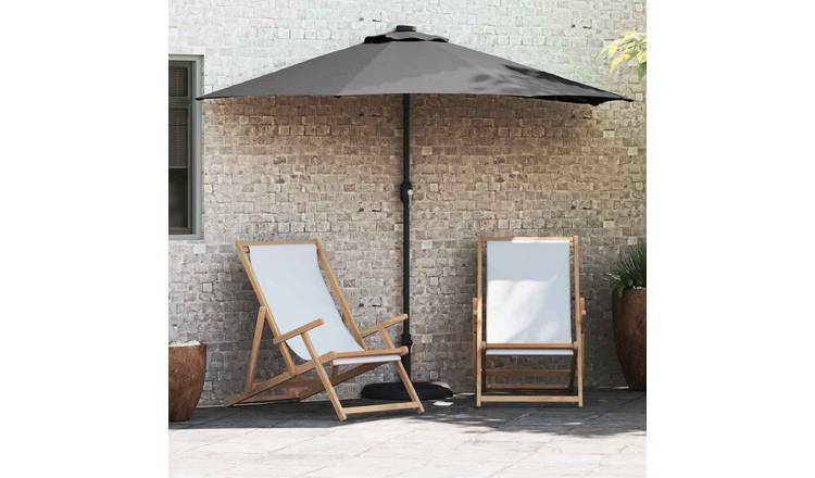 Walplus Polyester Garden Parasol - Anthracite - 294 x 150 x 224 cm