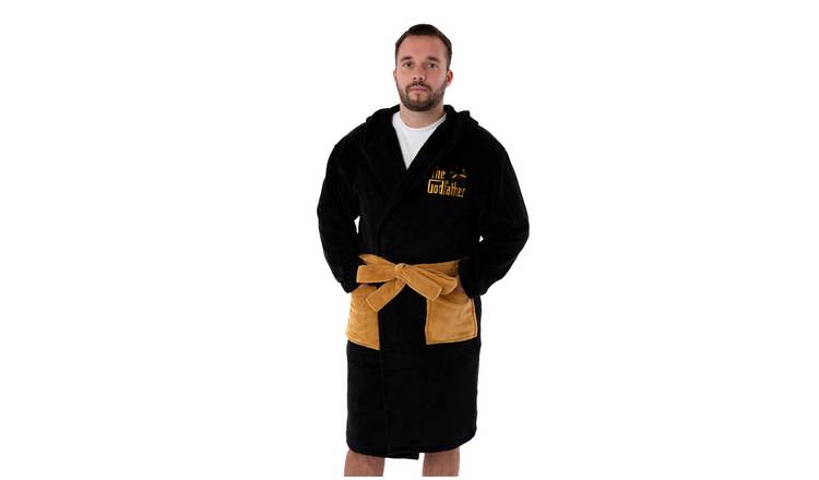 The Godfather Adult Small Mens Hooded Bathrobe - Black