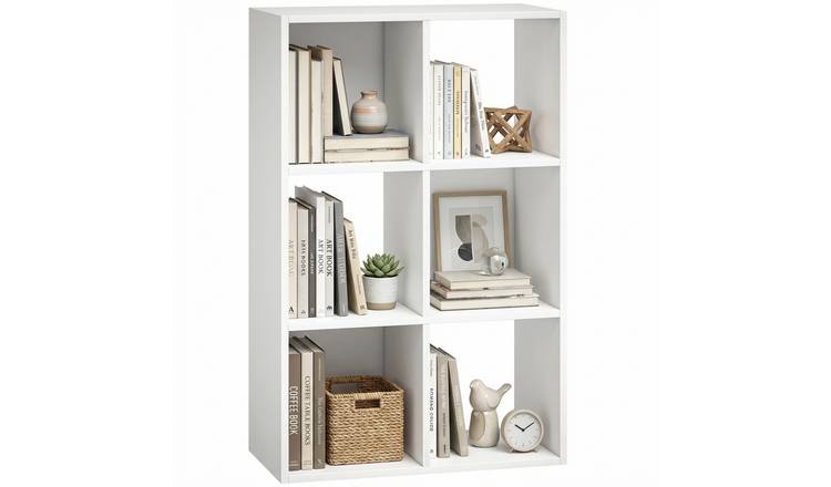 HOMCOM 6 Cubes Freestanding Storage Bookcase - White