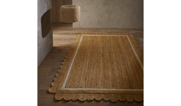 Mega Flooring Beige Handmade Bordered Rug - 120 x 170cm