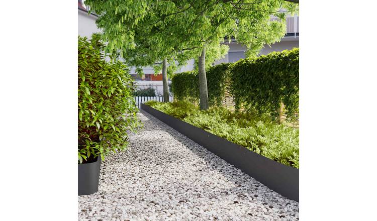 Walplus Pack of 20 Cold-rolled Steel Lawn Edgings - Black - 25 x 103 cm