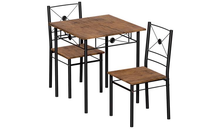 Vida Designs Roslyn 2 Seater Dining Set - Dark Wood