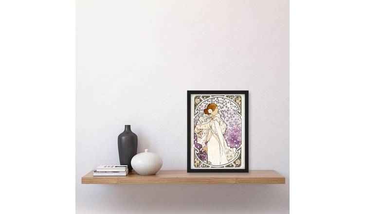 Alphonse Mucha Lady Of Camellias Theatre Portrait Framed Art Print - A4