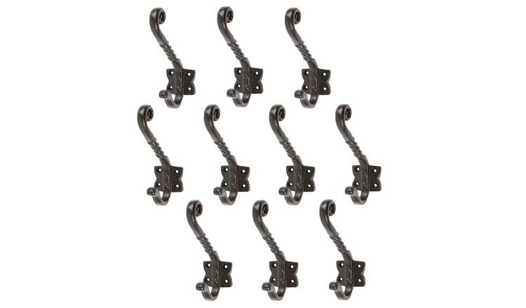 Hammer & Tongs Twisted Scroll Hat & Coat Hook - Pack of 10