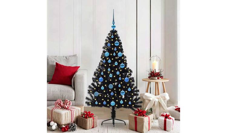 Walplus 150 LED Lamp Lights Pre-lit Artificial Christmas Tree - Black - 150 cm