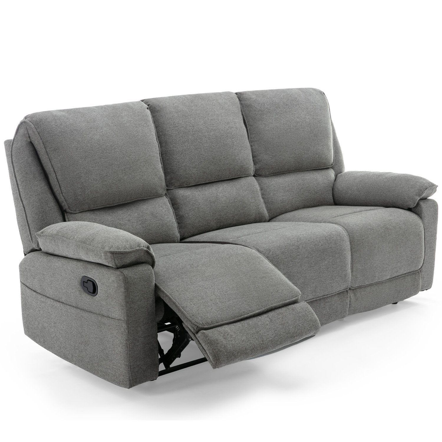 Furniture Online Sydney Manual Recliner 3 Seater Linen Sofa – Grey - Image 3