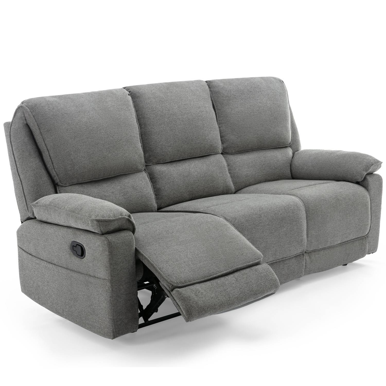 Furniture Online Sydney Manual Recliner 3 Seater Linen Sofa – Grey - Image 3