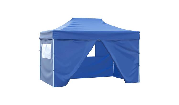 Walplus 3 x 4.5 m Foldable Pop-Up Tent with 4 Side Walls - Blue