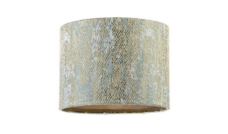 Happy Homewares Gold Textured Herringbone and Chevron Jacquard Lampshade - 25cm