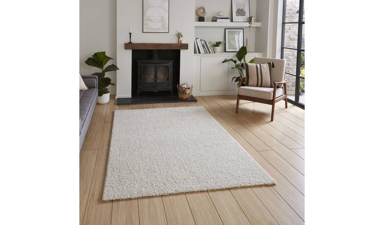 Mega Flooring White Modern Plain Rug - 80 x 150cm