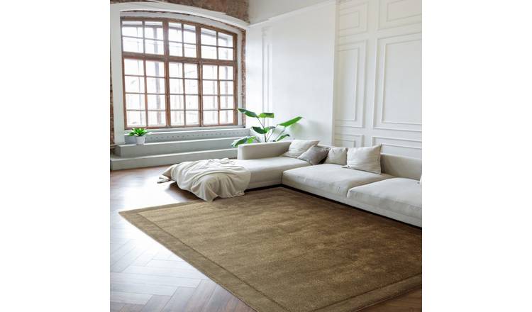 Mega Flooring Green Shaggy Bordered Rug - 120 x 170cm