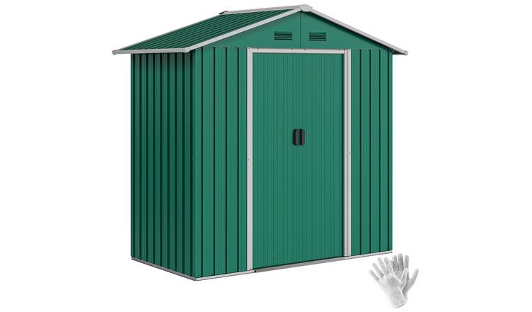 Outsunny Metal Garden Shed with Double Sliding Doors and 4 Vents - Green