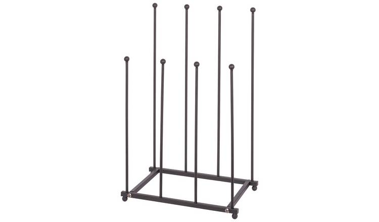 Hammer and Tongs Steel Wellington Boot Rack - 4 Pair - Black