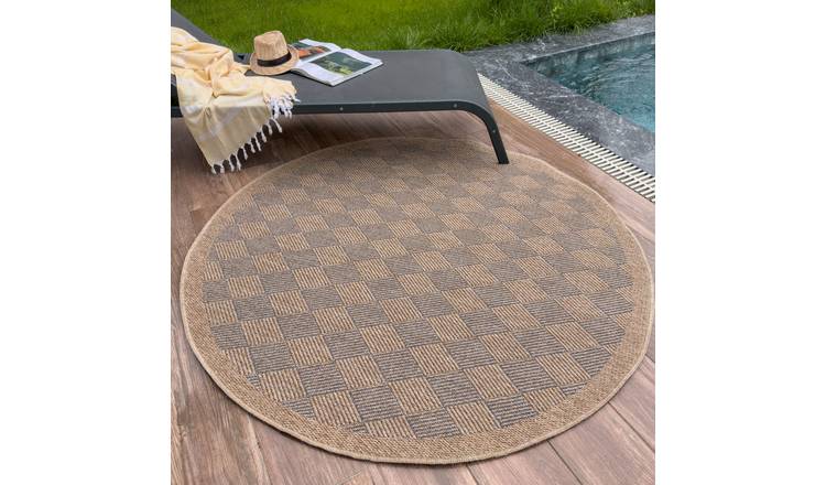 The Rugs Blue Nature Diamond Round Rug - 160cm
