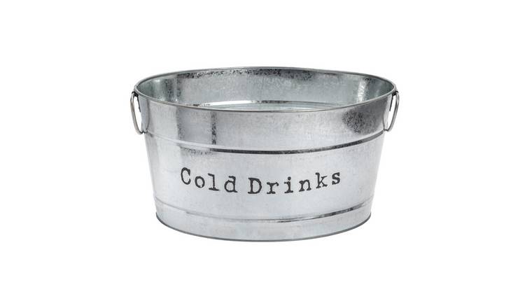 Harbour Housewares Vintage Metal Large Drinks Bucket - Silver