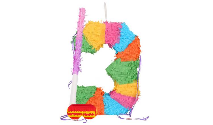 Fax Potato Number 3 Pinata Set with Stick & Blindfold - Pink Stick
