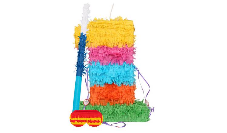 Fax Potato Number 1 Pinata Set with Stick & Blindfold - Blue Stick