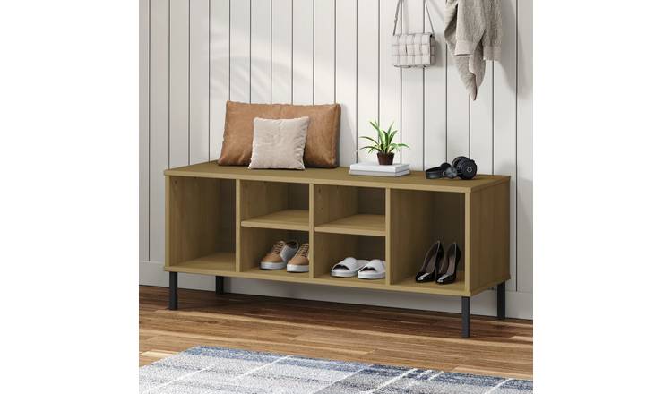 Walplus Solid Wood Shoe Rack - Brown - 106 x 35 x 45 cm