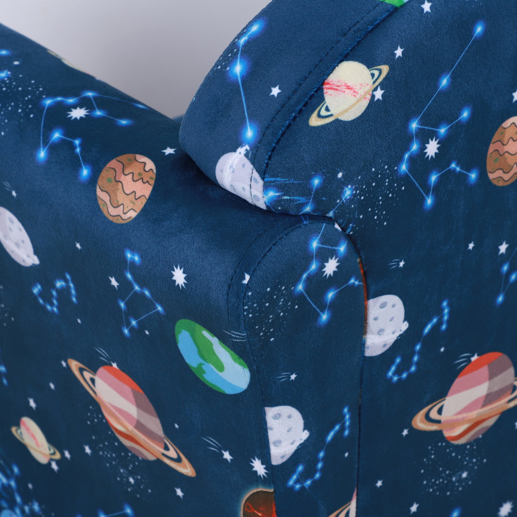 HOMCOM Single Seat Planet themed Kids Armchairs for Bedroom - Blue - Image 2