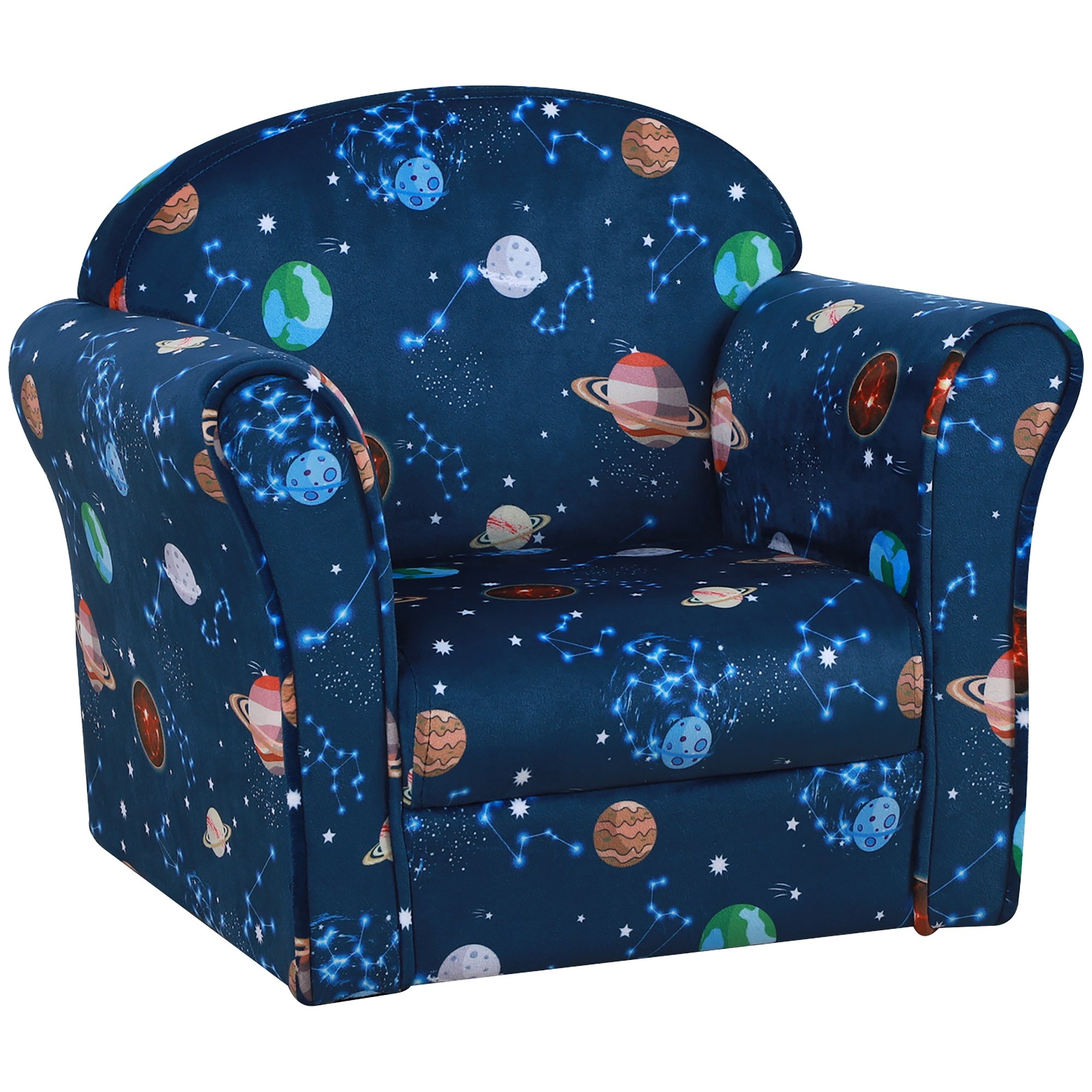 HOMCOM Single Seat Planet themed Kids Armchairs for Bedroom - Blue - Image 3
