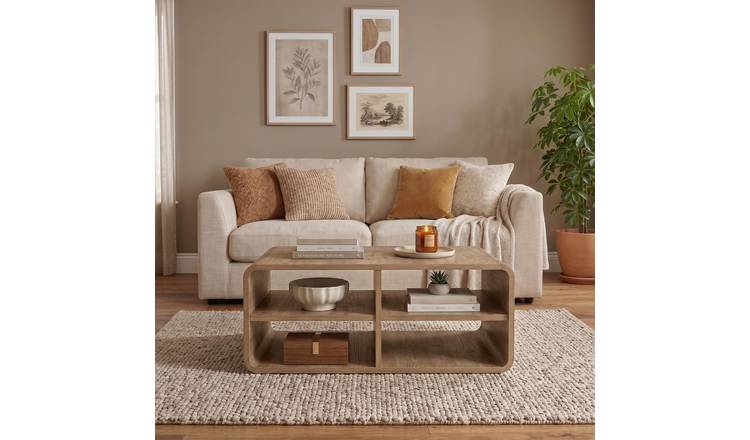 Decortie Rovel Wood Effect Coffee Table - Natural Wood