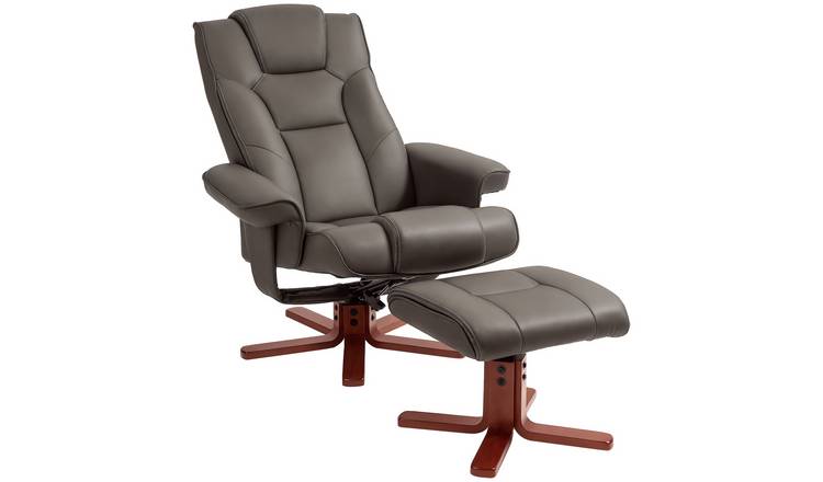 HOMCOM Faux Leather Recliner Armchair with High Back - Brown