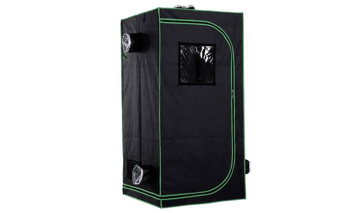 Outsunny Reflective Mylar Hydroponic Grow Tent – Black